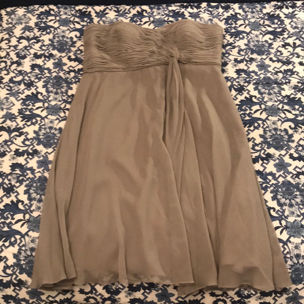 Donna Morgan Gray Strapless Dress